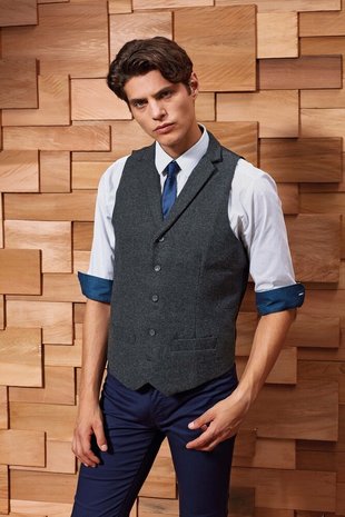 Premier PR625 - Men&#039;s herringbone waistcoat