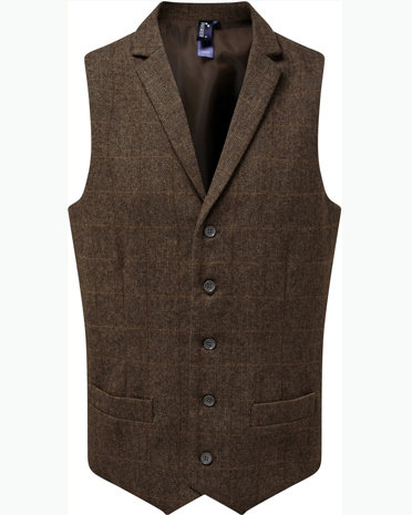 Premier PR625 - Men&#039;s herringbone waistcoat